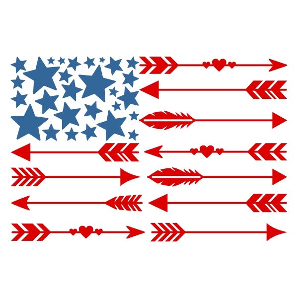 600x600 Usa America Flag Arrow Cuttable Design Cut File. Vector, Clipart