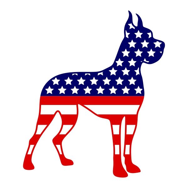 600x600 Usa American Flag Dog Cuttable Design Cut File. Vector, Clipart