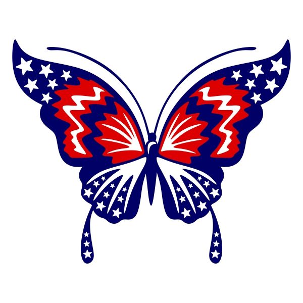 600x600 Usa United States Of American Flag Butterfly Cuttable Design Cut