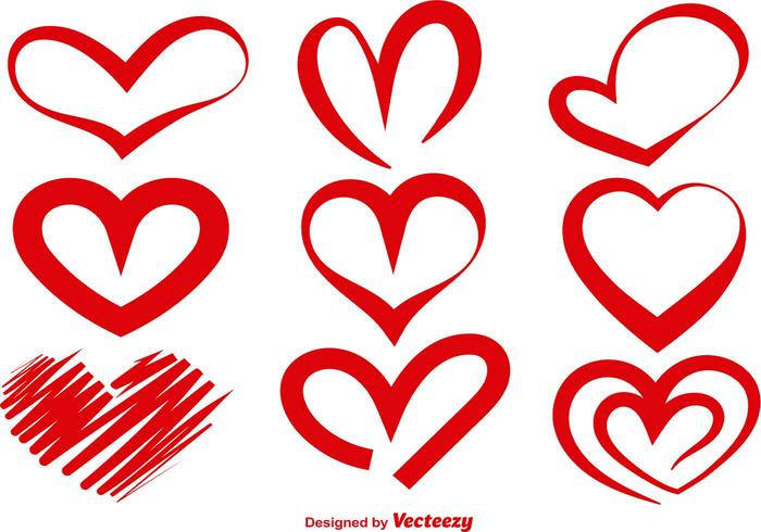 700x490 Red Vector Heart Silhouettes