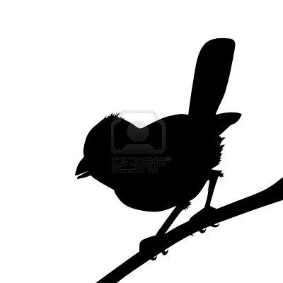400x400 Vector Bird Silhouette On White Background, Vector Illustration