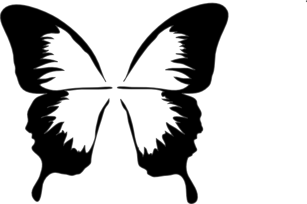 600x400 Butterfly Silhouette Clip Art