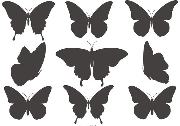 632x443 Butterfly Silhouette Shapes Collection Free Vector Download 432327