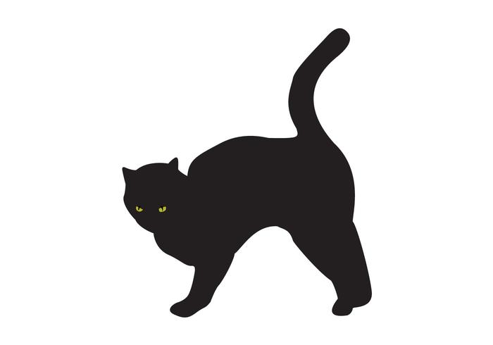 700x490 Free Black Cat Silhouette Vector