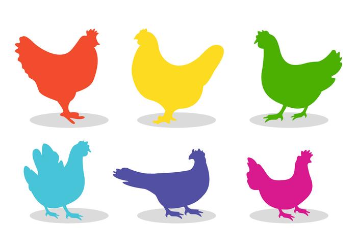 700x490 Set Of Chicken Silhouette Vectors