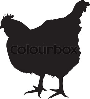 291x320 Vector Illustration Of A Chicken Silhouette. Newborn Chick