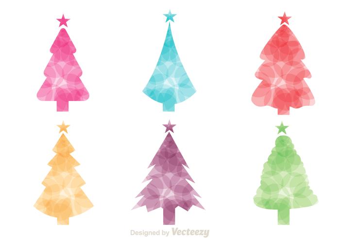 700x490 Colorful Christmas Tree Silhouette Vectors