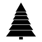 160x159 Christmas Tree Silhouette Isolated On White Background Stock