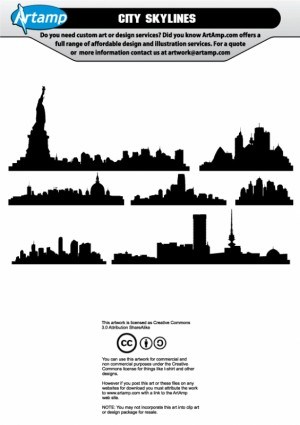 300x425 City Skyline Vector