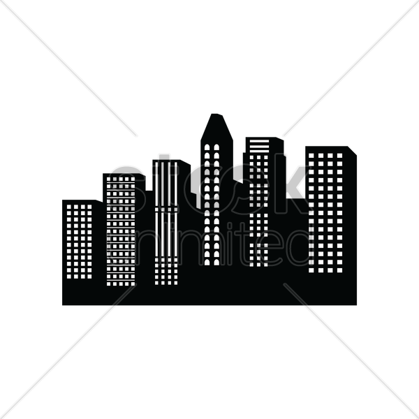 600x600 City Silhouette Vector Image