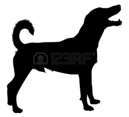 450x411 Hunting Dog Silhouette Vector Clipart Free
