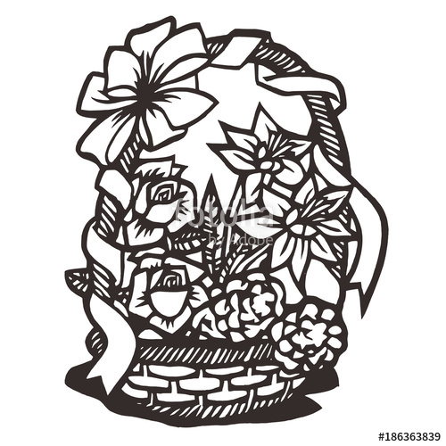 500x500 Flower Silhouette, Vector Illustration Stock Image And Royalty