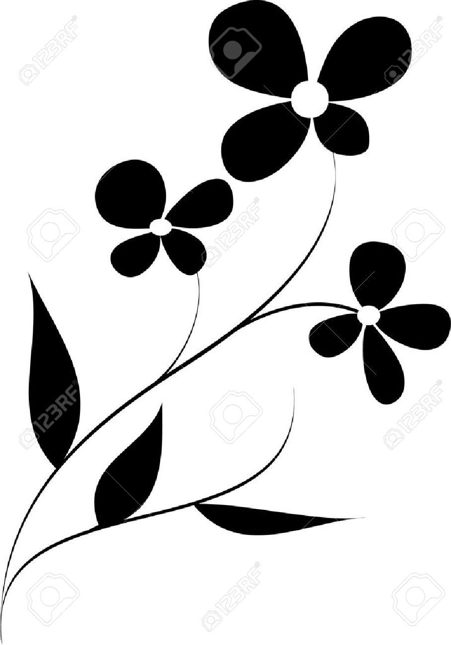 908x1300 Vector Flower Pattern On White Background Royalty Free Cliparts