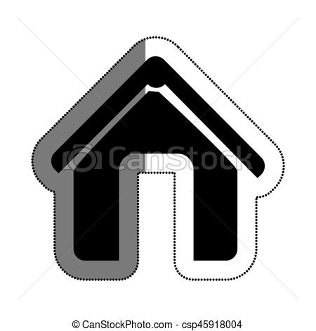 450x470 House Silhouette Isolated Icon Vector Illustration Design Vector