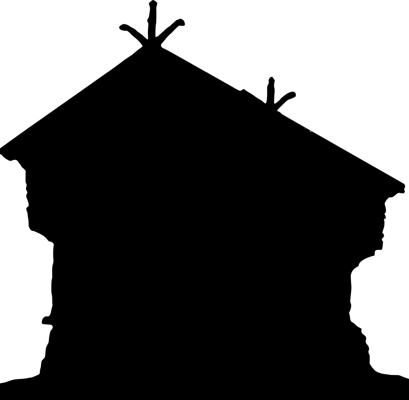 1330x1299 Top House Silhouette Grey Clipart Drawing