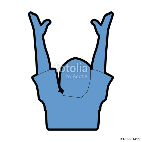 500x500 Human Silhouette With Hands Up Stock Image And Royalty Free
