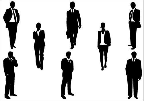 502x351 Business Silhouettes Vector Download Business Men Amp Women People