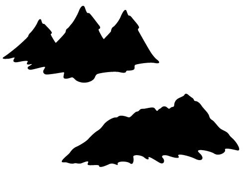500x350 Mountain Silhouette Vector With Hills And Valleys Free Download