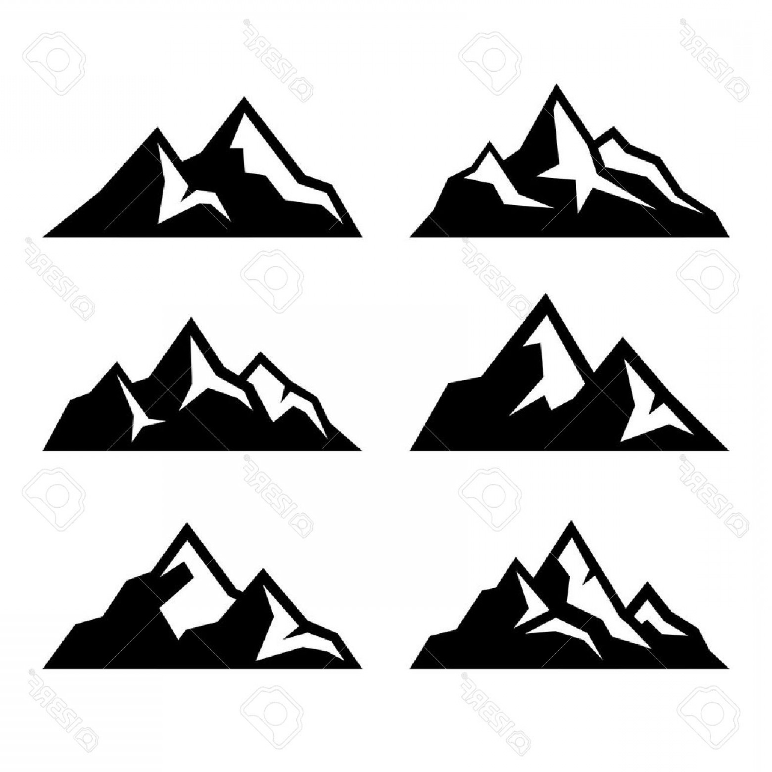 1560x1560 Photostock Vector Mountain Icons Set On White Background Vector