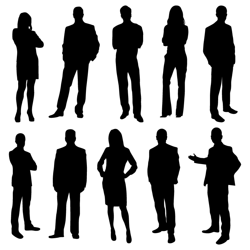 800x800 Office Business People Silhouettes