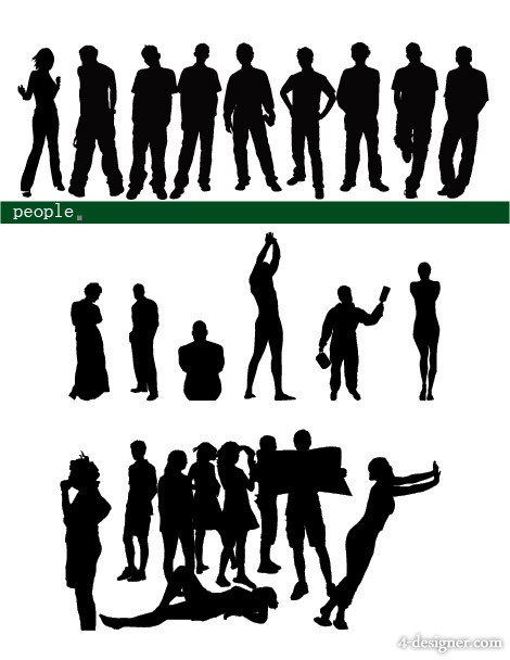 470x608 4 Designer Vector People Silhouette