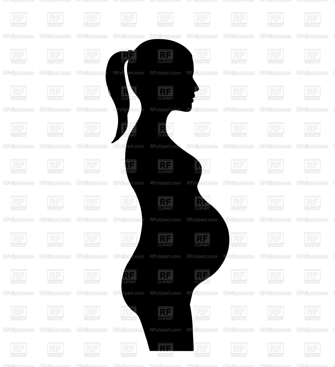 1095x1200 Pregnant Woman Silhouette Royalty Free Vector Clip Art Image