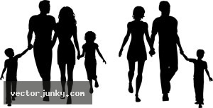 300x153 Family Silhouette Free Clipart