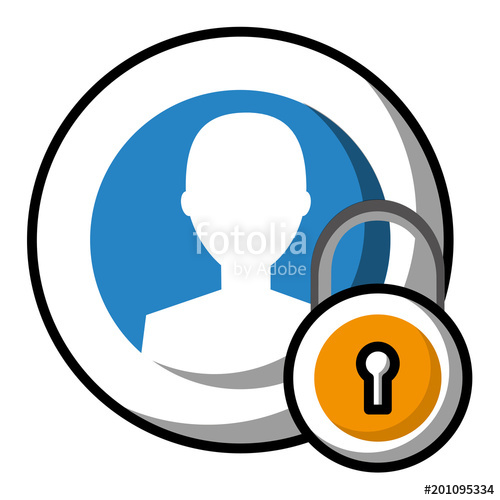 500x500 Silhouette Man With Padlock Vector Illustration Design Stock