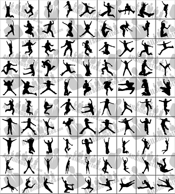 575x636 Jumping People All Silhouettes