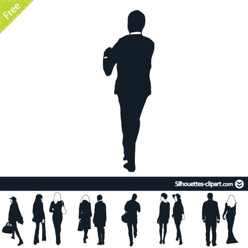500x500 People Back View Point Vector Silhouette Silhouette
