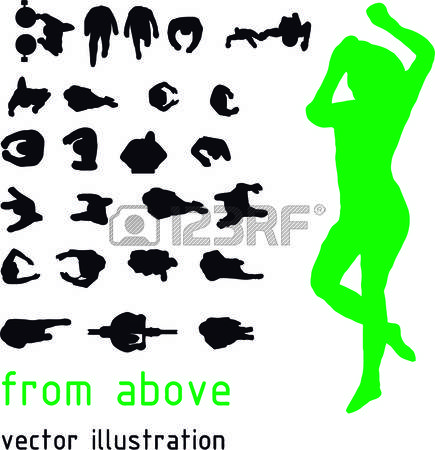 435x450 People Top View Vector Silhouettes Du Haut Silhouette