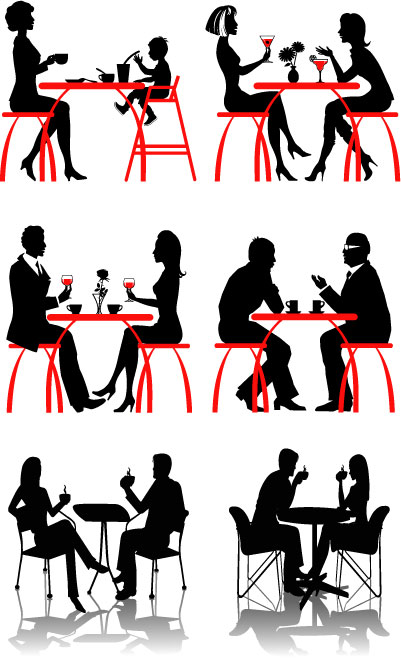 401x669 Coffee People Silhouette Vector Free Vector 4vector