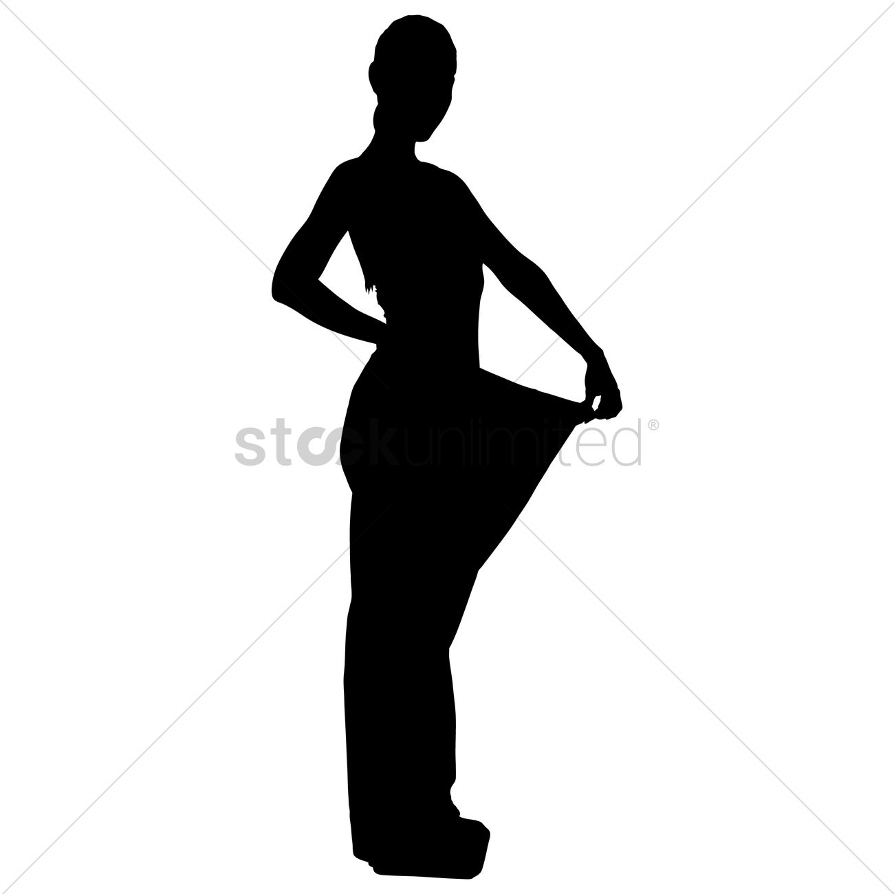 1300x1300 Free Silhouette Of A Woman Weight Loss Vector Image