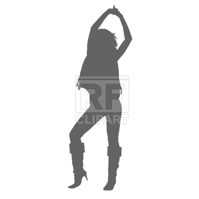 400x400 Dancing Woman Silhouette Free Vector Clip Art Image