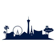236x236 Las Vegas Skyline Wall Sticker Vegas Tattoo, Skyline Silhouette