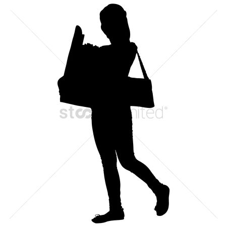 450x450 Free Silhouette Lady Holding Vegetables Stock Vectors Stockunlimited
