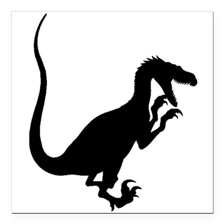 460x460 Velociraptor Silhouette Square Car Magnet 3 X 3 By