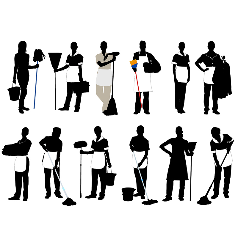 800x794 Black Amp White Silhouette Cleaner Profession Pack