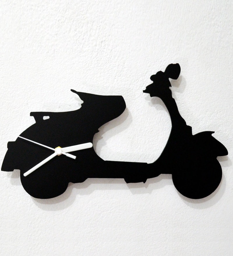 800x880 Silhouette Vespa Scooter Wall Clock By Silhouette Online