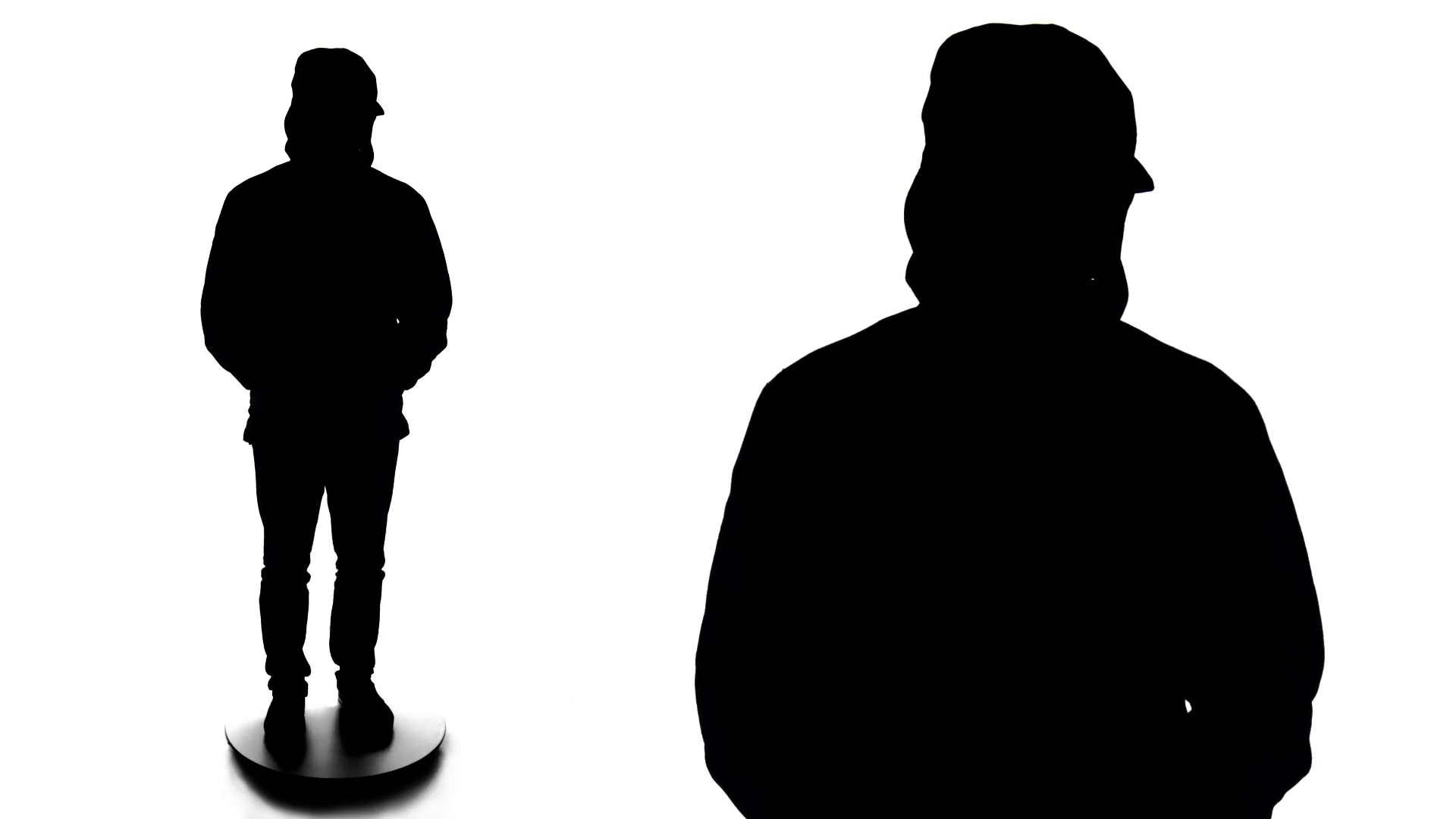 1920x1080 Man In Silhouette With A Winter Vest Coat Stock Video Footage