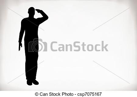 450x318 Silhouette Of An Army Soldier Saluting Vectors Illustration
