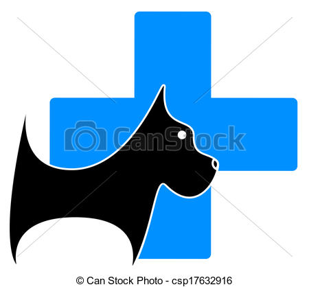 450x418 Isolated Veterinary Icon With Dog And Blue Medical Cross Vector