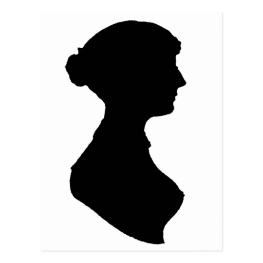 540x540 Victorian Regency Woman Silhouette Portrait Postcard