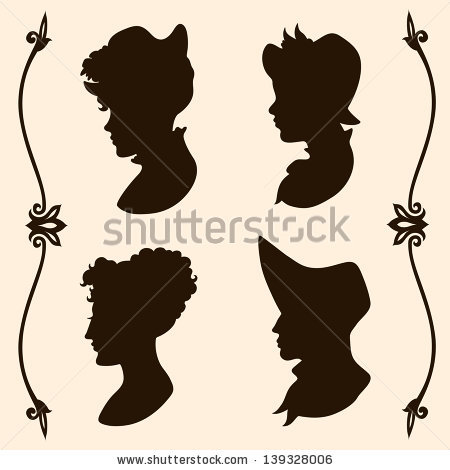 450x470 Victorian Silhouette Woman