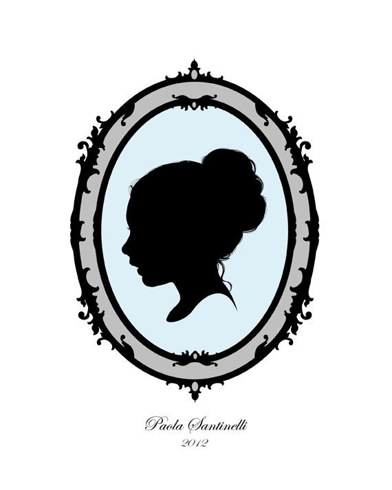 570x713 Custom Child Portrait, Personalized Silhouette With Victorian