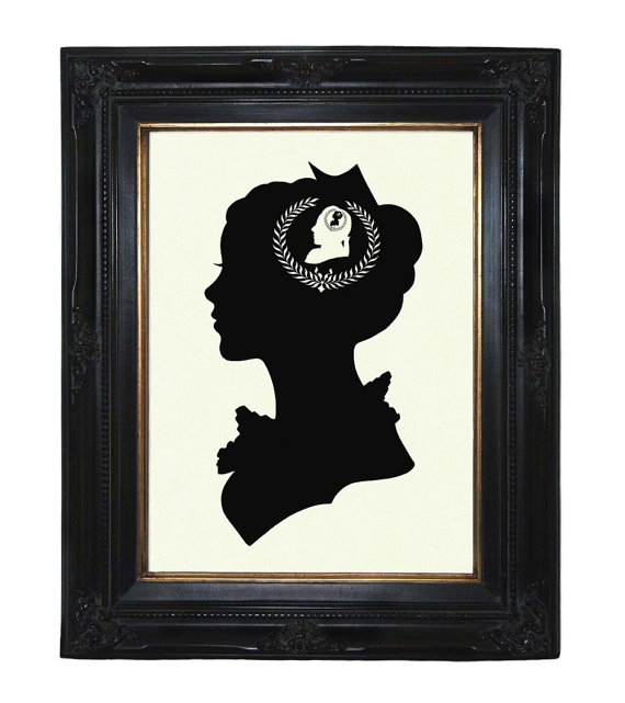 570x641 Silhouette Girl Art Print Woman Lady Love Valentine's Day