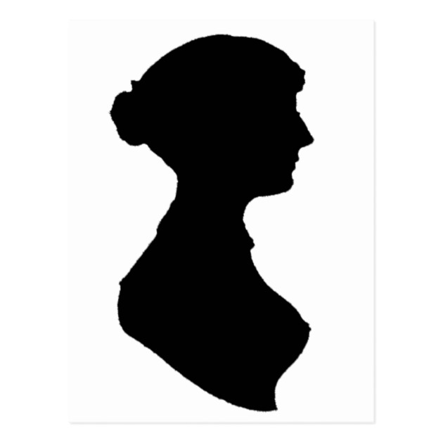 630x630 Victorian Regency Woman Silhouette Portrait Postcard