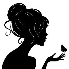236x236 Victorian Woman Head Silhouette