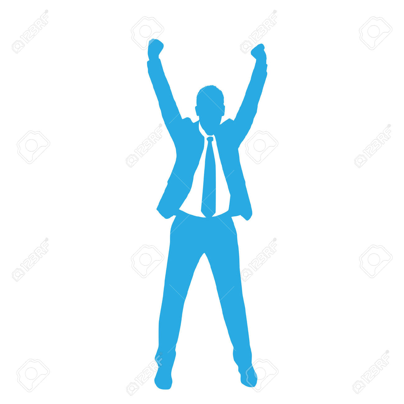 1300x1300 Man With Hands Up In Victory Clipart