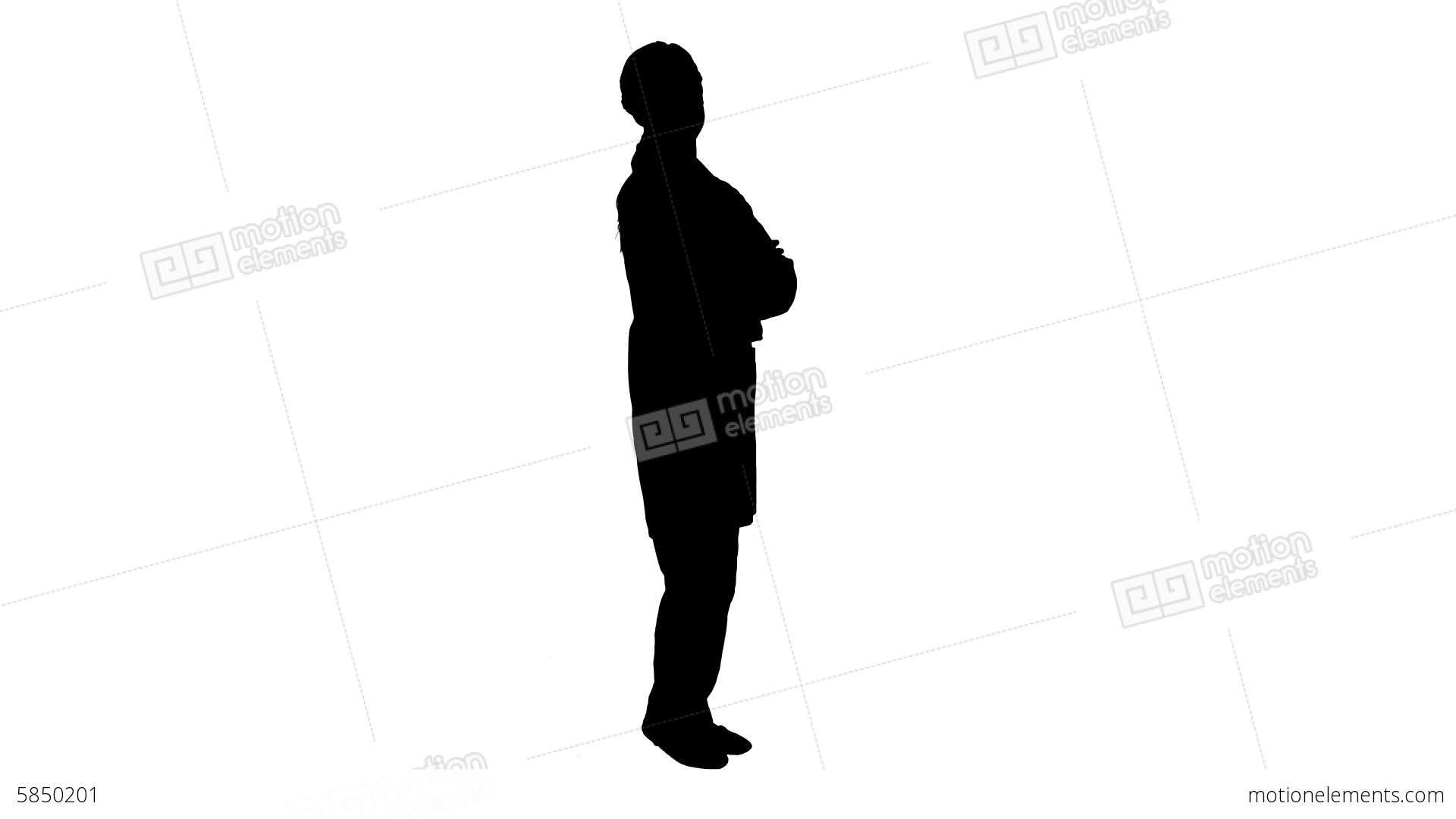 1920x1080 Silhouette Of Doctor Looking At Camera Stock Video Footage 5850201